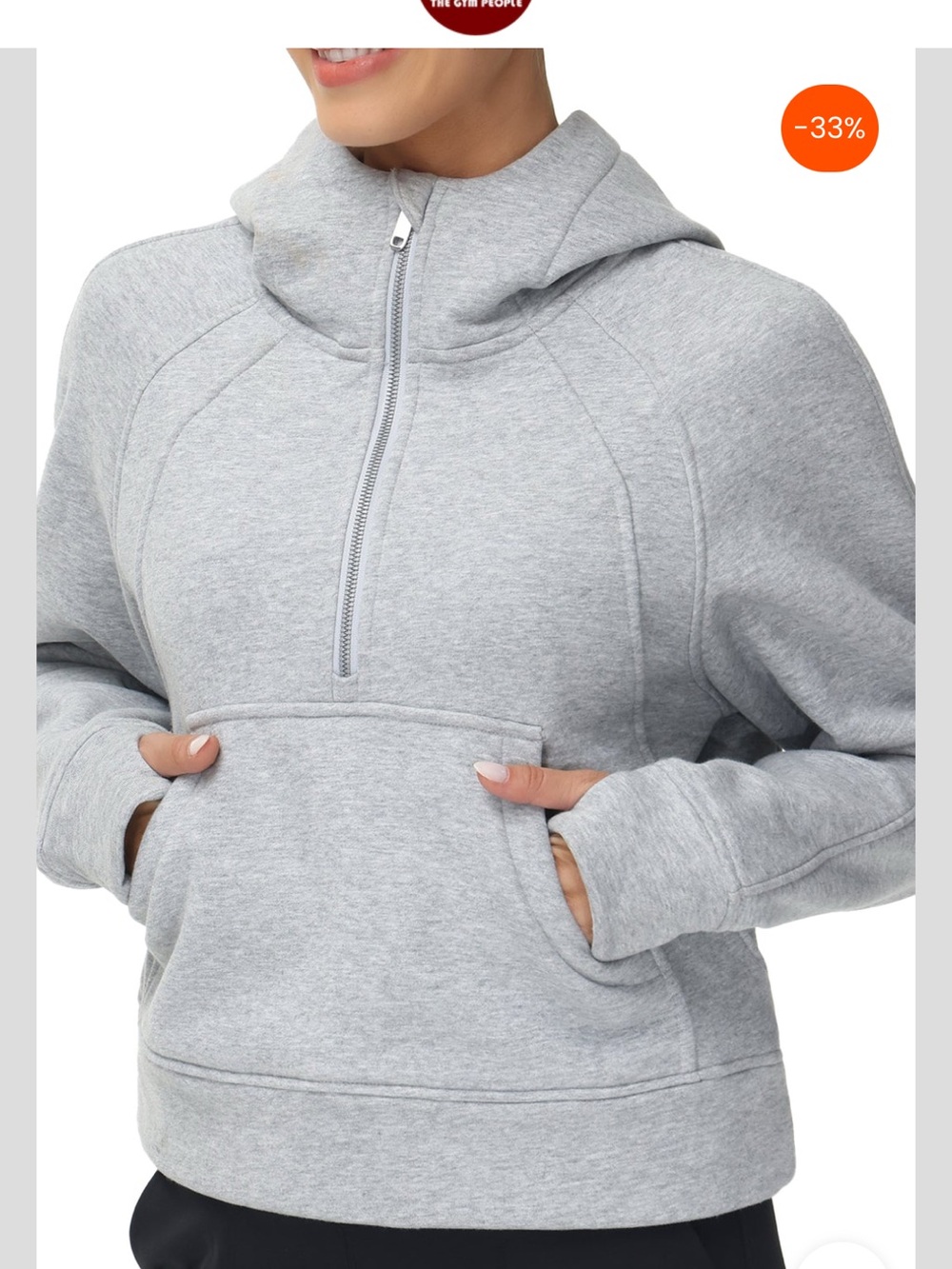 The gym people woman’s  Light Gray Half-Zip Hooded Sweatshirt small LNC